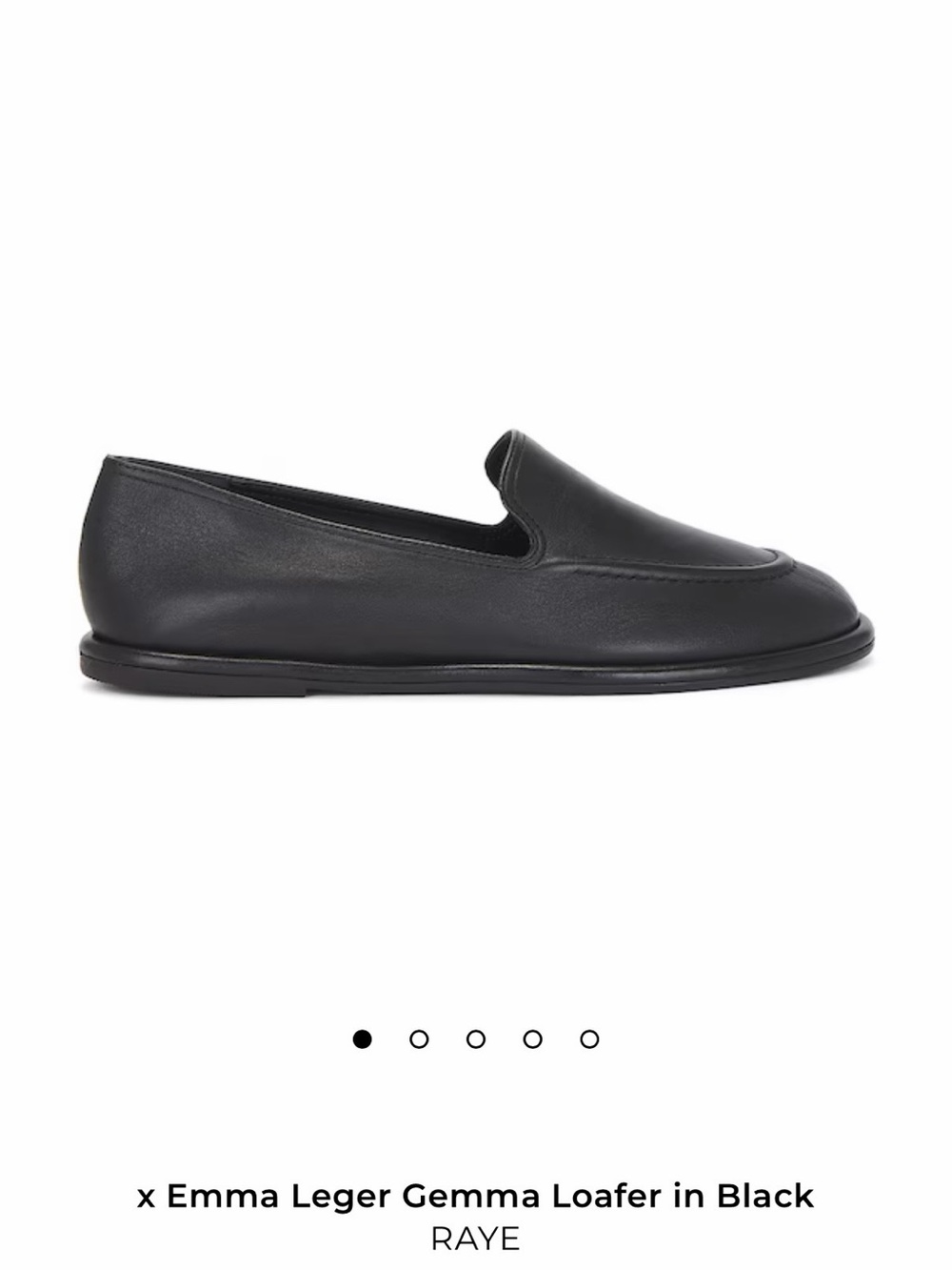 RAYE x Emma Leger Gemma Slip-On Loafer in Black Leather, Size 8, NWT